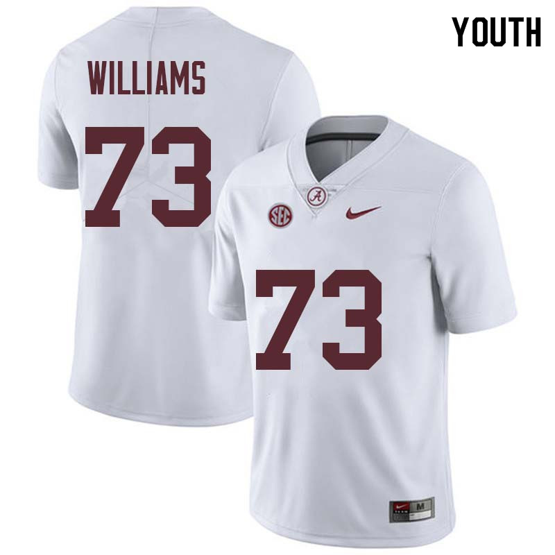 Alabama Crimson Tide Youth Jonah Williams #73 White NCAA Nike Authentic Stitched College Football Jersey KY16C47YM